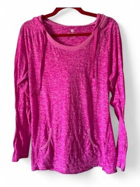 Old Navy Active Pink Lightweight Long Sleeve Hoodie with Front Pocket Size L